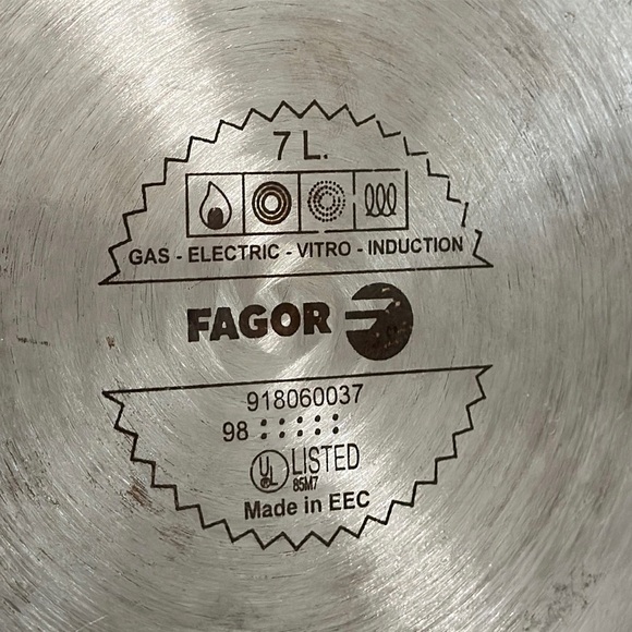 Fagor Stainless Steel 7 Liter Pressure Cooker Pot ONLY-No Pressure Top 918060037 - Picture 8 of 8